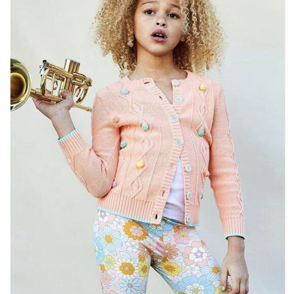 Matilda Jane Girls 4 Lookin Peachy Cardigan Sweater Spring Dream Chasers #31125T - Picture 1 of 8